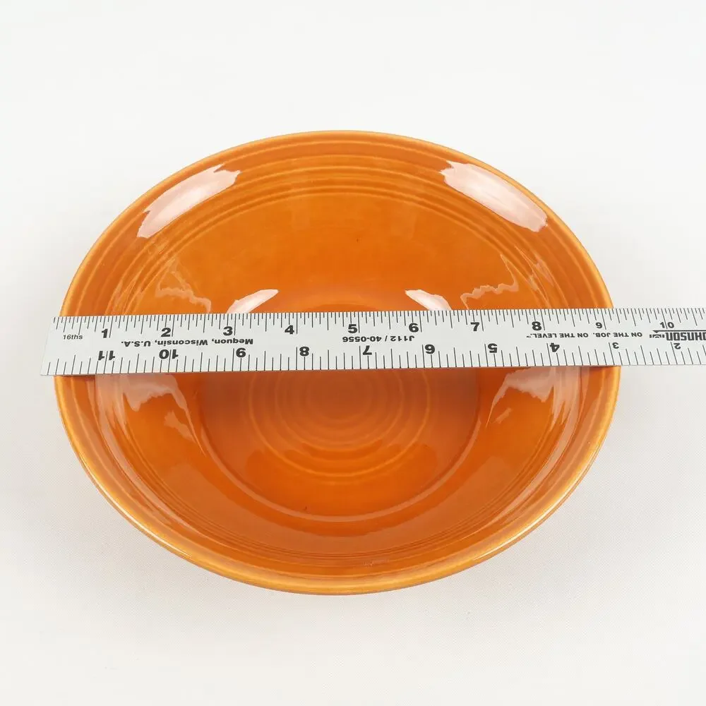 Metlox Colorstax Large Ceramic Serving Bowl Orange Vintage Terra Cotta USA